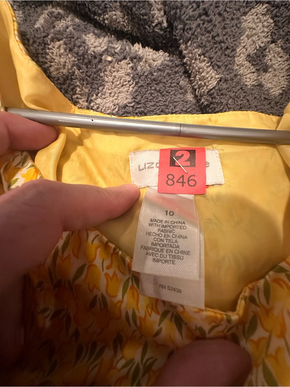 Liz Claiborne Yellow Floral Tie-Front Midi Dress - Picture 3 of 4